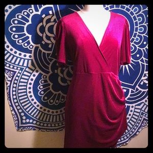 Cranberry velvet cocktail dress